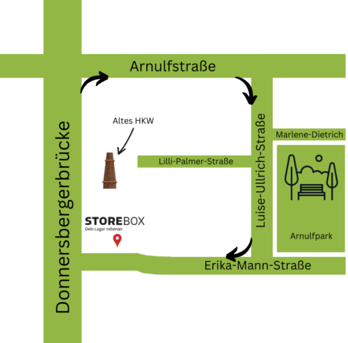 Standort Storebox Donnersbergerbrücke